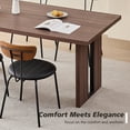 thumbnail image 2 of 63" Rectangle Dining Table for 4 6 People, [35.4" Widen Tabletop] Farmhouse Kitchen Table, Large Dinner Table for Living Room Home Office, Walnut, 2 of 7