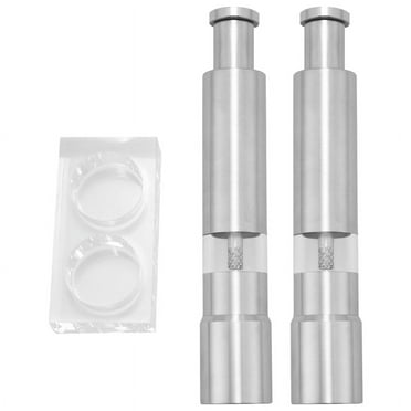 Salt and Pepper Grinder 2, Stainless Steel Push-Button Glass