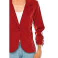 thumbnail image 6 of Moa Collection Women's Fitted Solid Blazer with Button Closure and Ruched Sleeves, 6 of 6