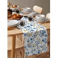 thumbnail image 3 of Table Runner Dresser Scarf 13 x 120 Inch Spring Watercolor Blue and Yellow Flower Eucalyptus Leaf Table Runners Non-Slip Heat Kitchen Dining Table Decor for Indoor Outdoor Home Party Decoration, 3 of 7