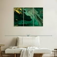thumbnail image 2 of Elephant Stock Green And Gold Abstract Wall Art - Horizontal Multi Panel Canvas - Living Room Wall Decor - Abstract Multi Panel - Gold And Teal Decor - 38" x 24", 2 of 4