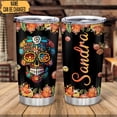thumbnail image 2 of Personalized Skull Tumbler Gifts for Skull Lovers - Goth Tumbler - Skull Gothic Birthday Gifts for Girls Women - Sugar Skull Tumbler - Custom Name 20oz Stainless Steel Tumbler (Color 3), 2 of 7
