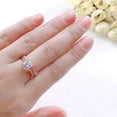 thumbnail image 3 of Silver Rose Gold 1.0 Carat Wedding Engaement Eternity Bridal Solitaire Ring Set, 3 of 4