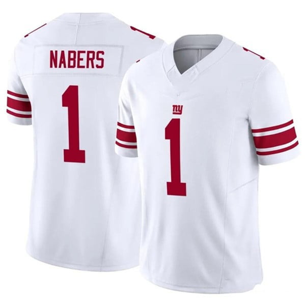 Uniforme De Rugby Jersey Bordado Giants #1 Nabers Summer Style Rugby Ropa Deportiva Blanca Oscura-M