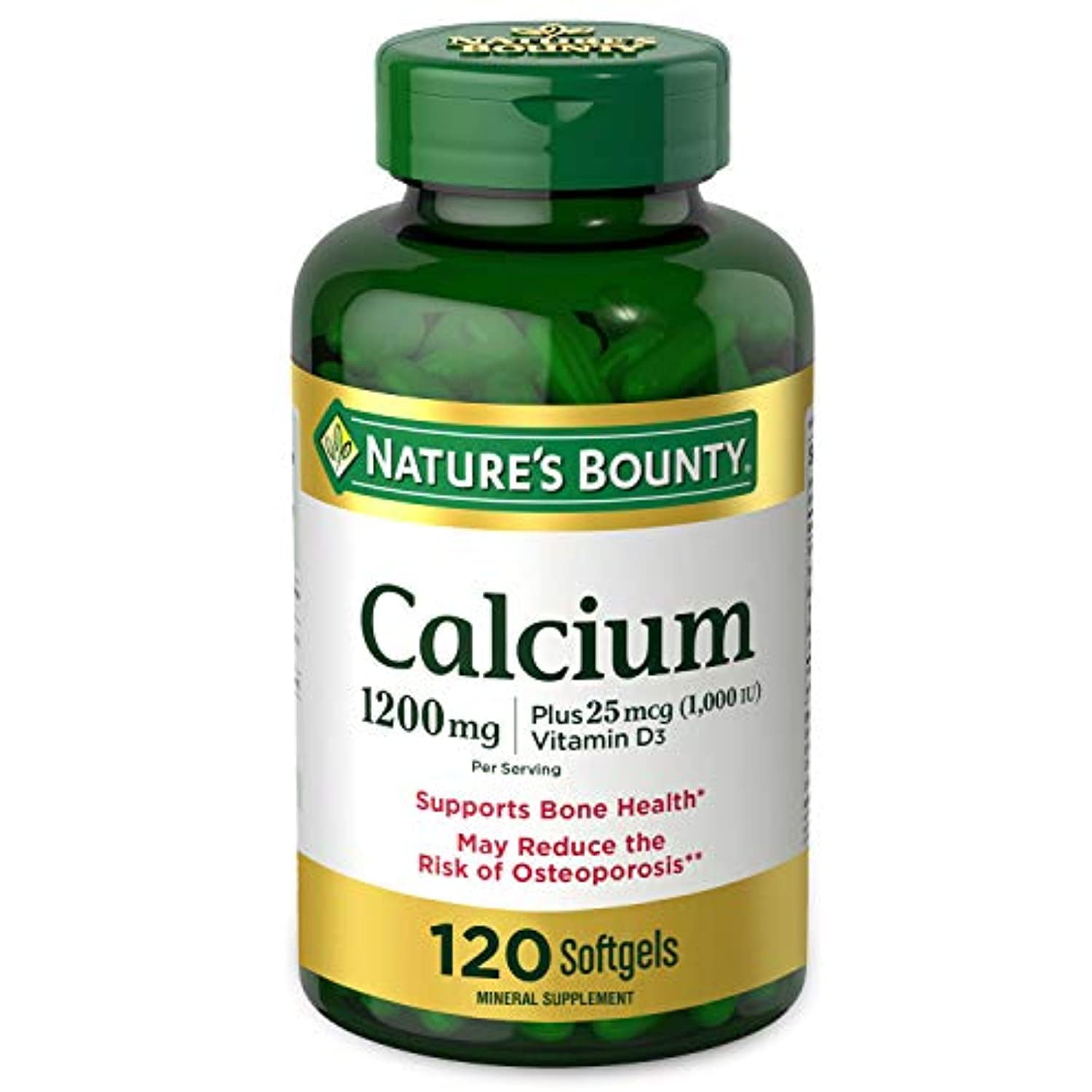 Calcium Carbonate & Vitamin D By Natures Bounty, Supports Immune Health