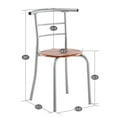 thumbnail image 3 of Ktaxon 3-Piece Wooden Kitchen Dining Table Set Room Round Table and Chair Set Brown and Sliver, 3 of 9