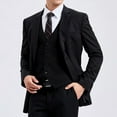 thumbnail image 2 of Men Plaid Suit Vest Black Formal Dress Vest V-Neck Slim Fit Waistcoat Business Wedding Party M, 2 of 7