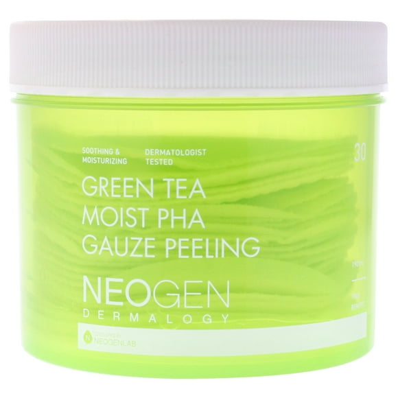 Gasa exfoliante Dermalogy Moist PHA - Té verde de Neogen para unisex - 30 compresas