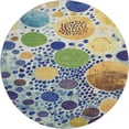 thumbnail image 2 of Addison Rugs Mayfield Premium Machine Washable Transitional Geometric Navy Round Rug, 8' x 8', 2 of 6