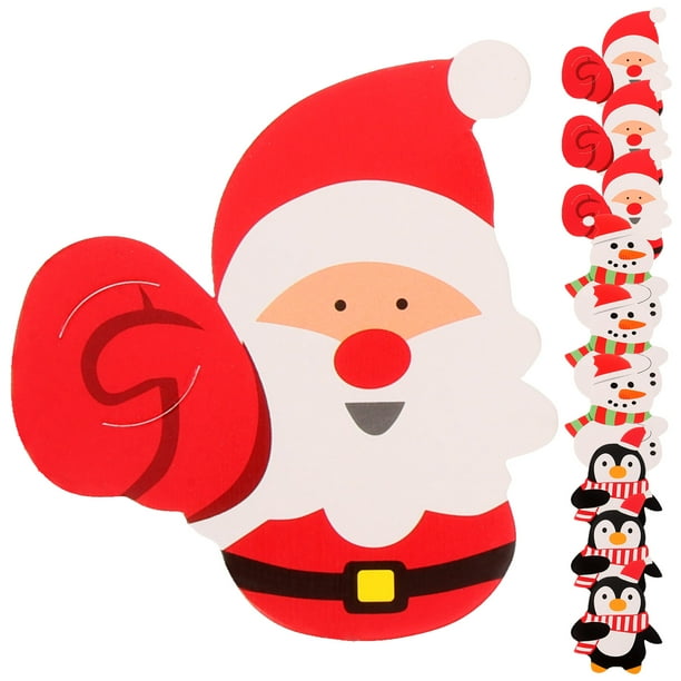 150 adorables tarjetas de papel con forma de piruleta de Papá Noel para fiestas, decoración de empaquetado de dulces.