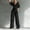 Black, variant on Morttic Women's Elegant Cold Shoulder V-Neck Slim Fit Jumpsuit – Ruched Waist Wide Leg Office Party Romper with Side Pockets Apricot,XL