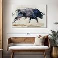 thumbnail image 3 of Elephant Stock Charging Bull 1998 Wall Art - Horizontal Canvas Wall Art - Living Room Wall Decor - Animal Canvas - White And Blue Decor By Mark Adlington - 48" x 32", 3 of 8