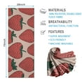 thumbnail image 2 of Red Strawberry Plants Fruit Beige Pattern Hot Yoga Mat Towel Non Slip for Hot Yoga - Quick-Drying Yoga Mat Cover with 4 Corner Pockets with Travel Bag - Hot Yoga Towel Non Slip 70"x26", 2 of 6