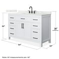thumbnail image 4 of Beckett 54" White Single Vanity & Giotto Quartz Top (3-Hole) & Black Trim, 4 of 5