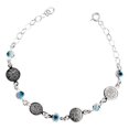 thumbnail image 1 of JOYARIS Pulsera Ajustable Con Medallas De San Benito Plata Ley 925 Talla Largo/Ancho: 19 cm (ajustable) x 3.5 mm PT-0000704, 1 of 3