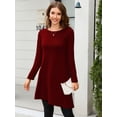 thumbnail image 2 of Chiclily Women's Tunic Sweater Dress Loose Fitting Winter Dress for Women, US Size Large in Wine Red, 2 of 6