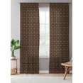 thumbnail image 5 of Sheer Curtains 84 Inches Long, Dark Brown Rattan Semi Sheer Curtains Light Filtering Window Treatment, Vintage Abstract Wicker Texture Privacy Voile Drapes for Living Room Bedroom 52x84 Inch, 5 of 7