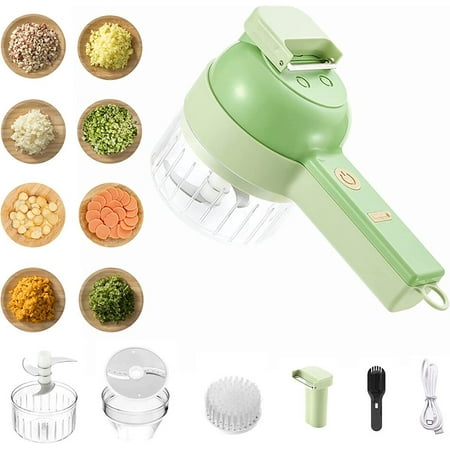 

Sboly 4 in 1 Electric Vegetable Cutter Handheld Vegetable Chopper for Garlic Pepper Chili Onion Celery