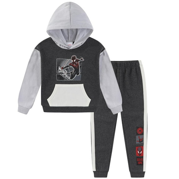 Marvel Spider-Man Miles Morales Pullover Hoodie and Jogger Pants (Boys), 2 Piece Set, Sizes 4-7