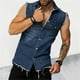 thumbnail image 5 of Chaleco vaquero estilo años 80 para hombre: chaqueta vaquera sin mangas con bolsillos laterales, diseño punk retro, 97 % algodón, tallas S-XXL, 5 of 5