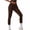 Brown, variant on Women's High-Waisted Yoga Pants with Side Ruching Detailing - Stretch Fabric for Gym, Athletic Workouts & Enhanced Flexibility Black M