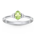 thumbnail image 2 of Birthstone Oval Ring with Shoulder Accents - Peridot (August), 2 of 5