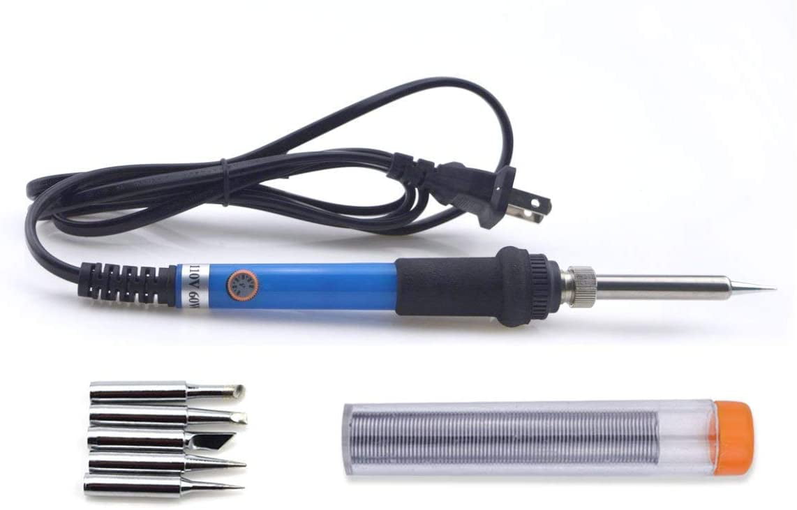 Electric Soldering Iron 60W Adjusted Temperature Welding Kit w/Switch Iron Tip 