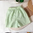 thumbnail image 6 of SGFCWSX Boys Girls 2 Piece Outfits Graphic Short Sleeve T-Shirt and Gingham Plaid Shorts Summer Casual Clothes Set for Kids Green Size 3T, 6 of 7