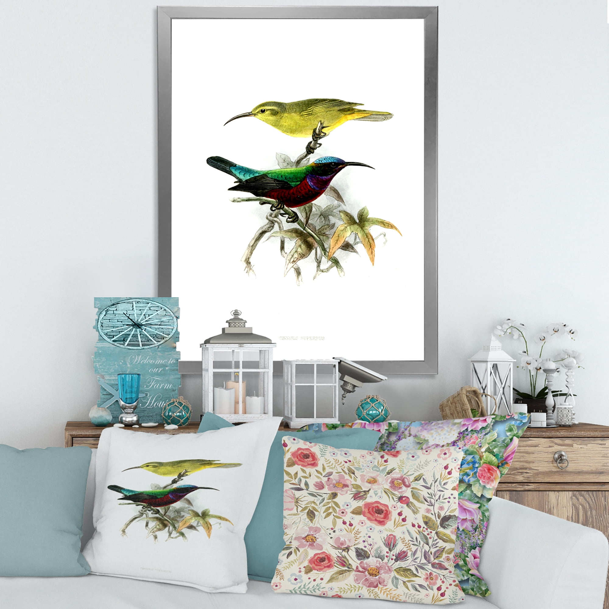 Designart 'Ancient Australian Birds XV' Traditional Framed Art Print