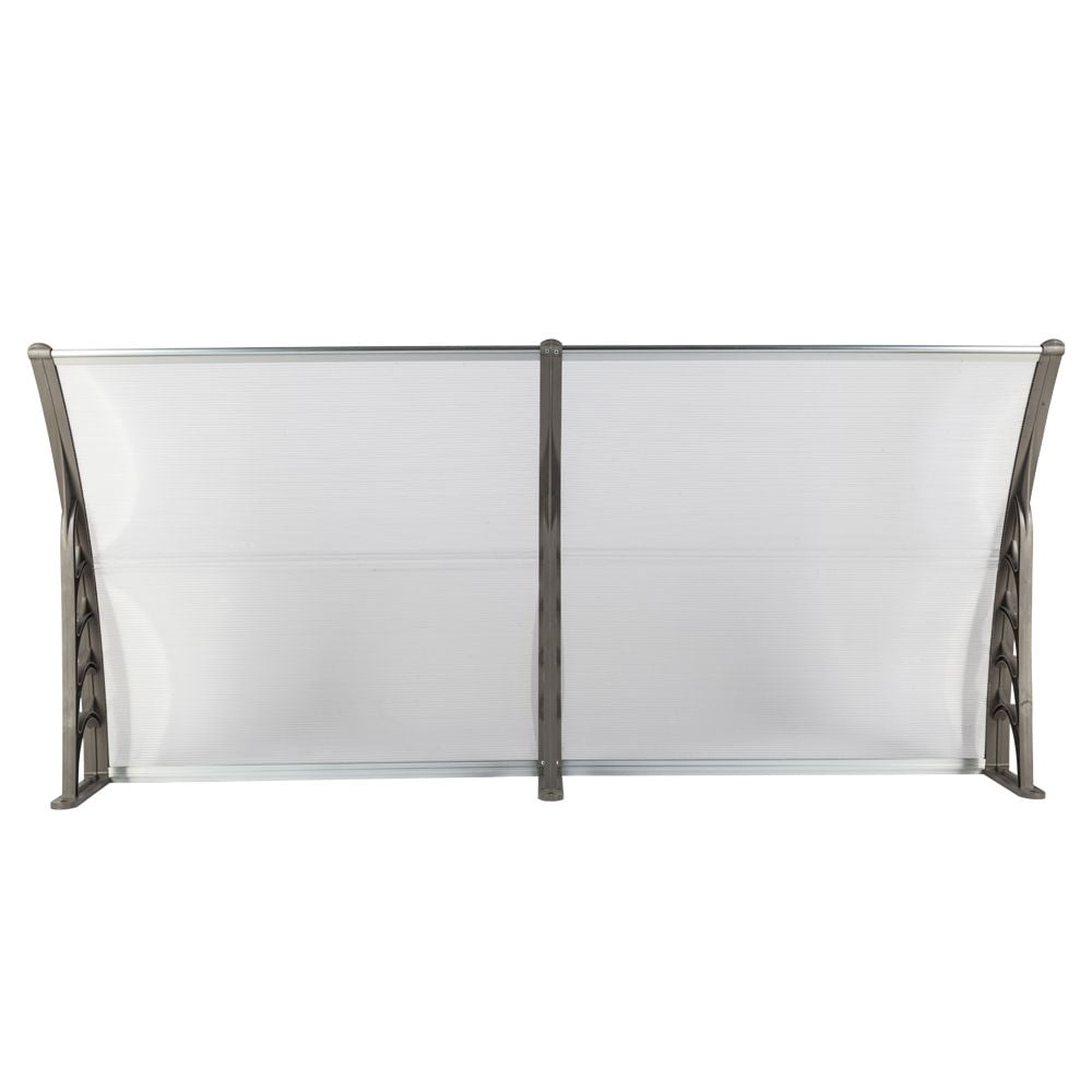 Door Window Rain Cover Eaves Canopy, 78.74" x 37.8" x 9.84", ABS & Polycarbonate, Aluminum Bracket, Waterproof Sunshade for House Decoration