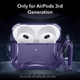 thumbnail image 2 of Funda ESR Cyber Tough HaloLock para AirPods de tercera generación, color morado, 2 of 8