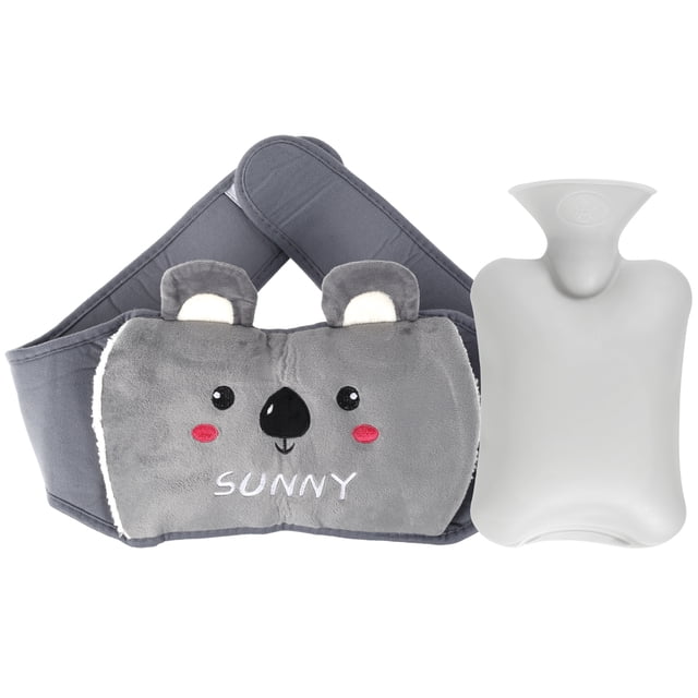 Botella de agua caliente, bolsa de agua caliente de goma reutilizable con funda de felpa en la cintura Bolsa de agua caliente suave y tibia sin olor sin Bpa para aliviar el dolor y terapia de frío cal Muyoka Hogar