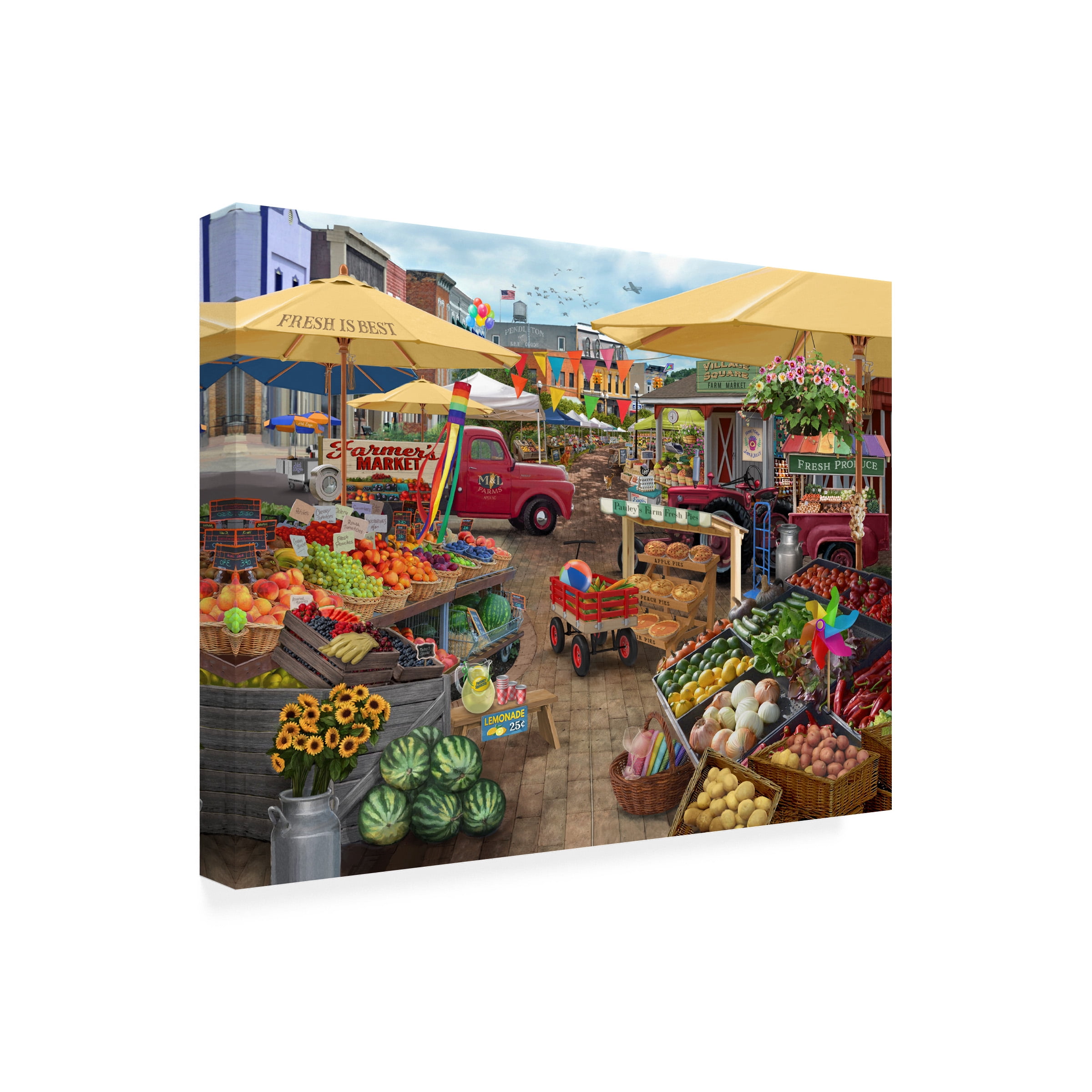 Bigelow Illustrations 'Farmers Market Day' Canvas Art