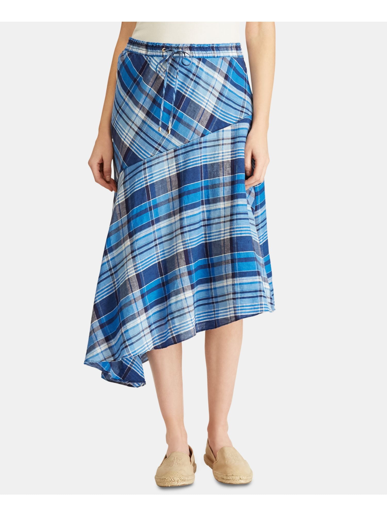 womens navy plaid skirt