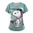 thumbnail image 4 of Camiseta de Snoopy de Estados Unidos para mujer, uniformes de trabajo hospitalarios informales, ropa de trabajo de cuello en V y manga corta, ropa de enfermera de dibujos animados para mujer, 4 of 5