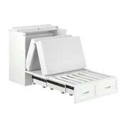 AFI Hamilton Twin XL Solid Wood Murphy Bed Chest with Built-In Charger in White