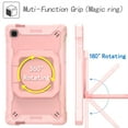 thumbnail image 4 of Kids Durable Handle Case for Samsung Galaxy Tab A7 Lite 8.7" 2021 SM-T225 / SM-T220, Silicone PC Heavy Duty Protection 360 Rotating Ring Stand/Adjustable Shoulder Strap, Rosegold, 4 of 8