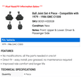 thumbnail image 2 of Ball Joint Set 4 Piece - Compatible with 1979 - 1986 GMC C1500 1980 1981 1982 1983 1984 1985, 2 of 2
