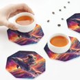 thumbnail image 7 of Pofeuu Astronaut Dolphin Print Leather Coasters Set of 6, Round Cups Mugs Mat Pad for Home Kitchen Heat Resistant Drink Coasters,Octagon, 7 of 7