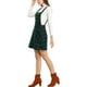 thumbnail image 4 of Vestido de tirantes A-Line con botones decorativos de cuadros para mujer Inspire Chic en verde, 4 of 7