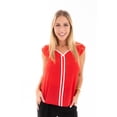 thumbnail image 1 of Blusa DE DAMA CASUAL VABADAM COLOR ROJO CON VIVOS EN CUELLO Y frente, 1 of 4