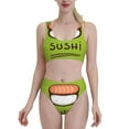 thumbnail image 2 of Picia Fresh Sushi Women's High Waisted Bikini Scoop Neck Swimsuit Two Pieces Bathing Suit-X-Large, 2 of 8