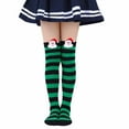 thumbnail image 2 of yocbz Girl Christmas Socks Children's Christmas Socks Knee Socks Cuddly Socks Overknee Stockings Leg Warmers Dark Green,Size for 7-12 Years, 2 of 9
