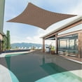 thumbnail image 5 of Square Khaki Sun Shade Sail 10ft x 10ft UV Block Waterproof Patio Garden Pool Sun Canopy Shelter Cover with 4 Ropes, 5 of 7