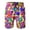 Purple, variant on IWRICH Printed 80s Shorts for Men Beach Shorts Funny Elastic Waist Swim Holiday Hawaiian Shorts Purple XL