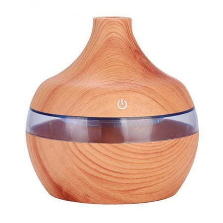 

2xWood Grain USB LED Oil Diffuser Mute Humidifier Light Brown