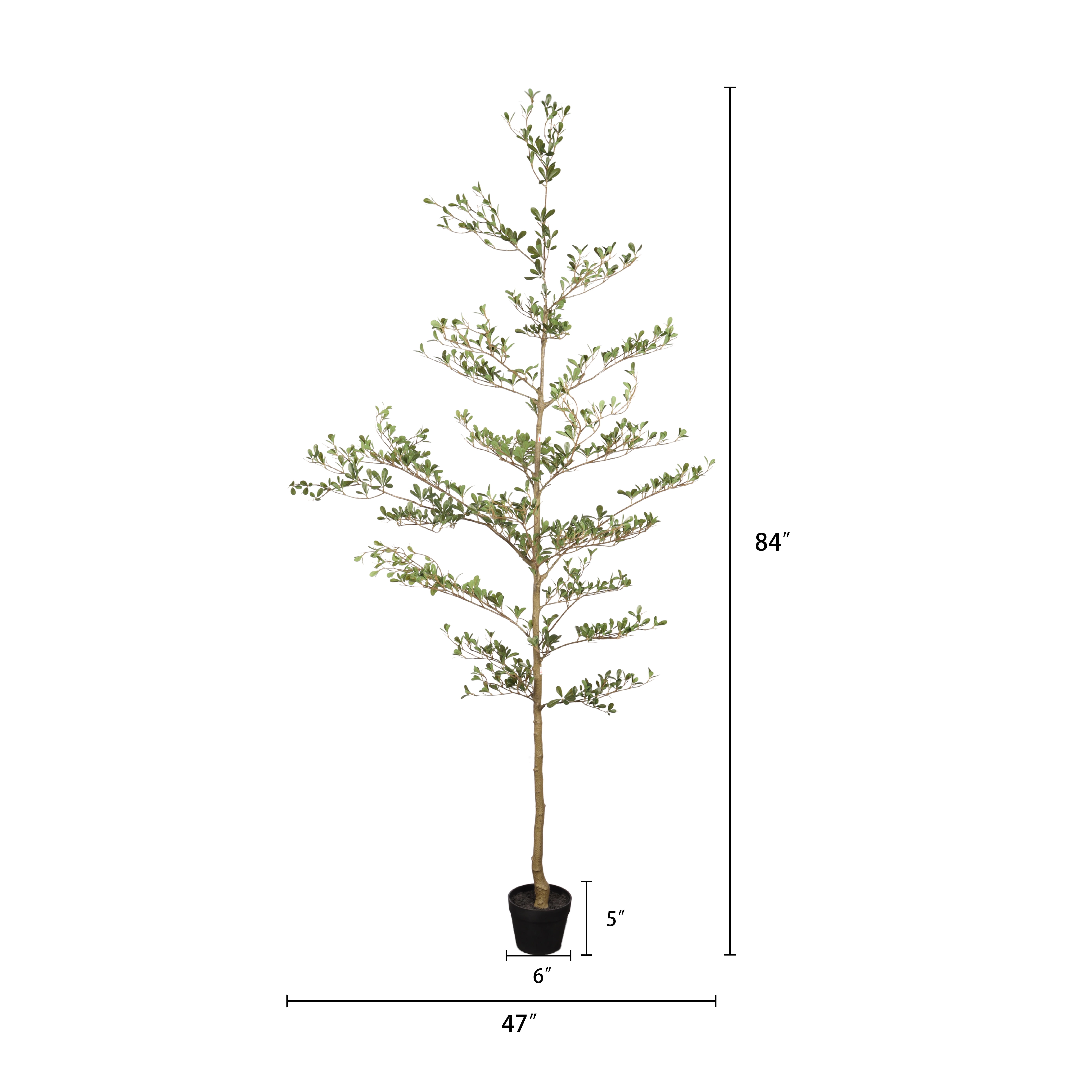 7FT Artificial Olive Tree with Black Plastic Pot,Realistic Tall Fake Plant for Indoor Home Living Room Decor