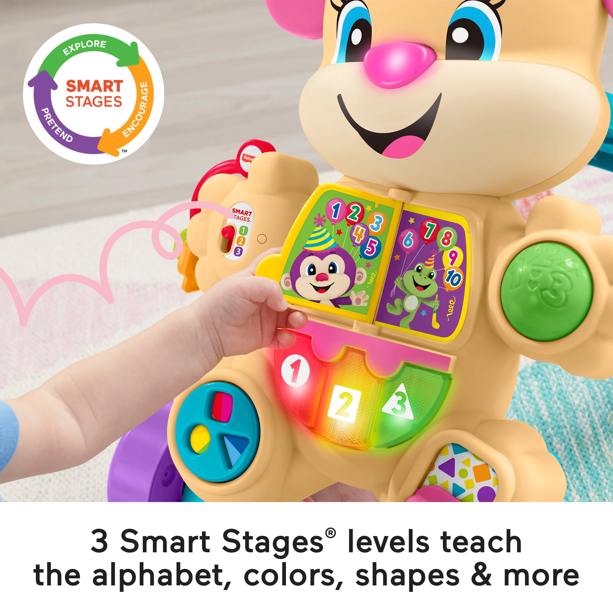 Fisher Price Laugh Learn Smart Stages Stroll Along Walk Push Educational Toy for Baby Toddler Walmart