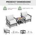 thumbnail image 3 of SERWALL 6-Piece Outdoor Patio Conversation Set, HDPE Modular Sofa Set for Porch, Deck & Backyard, All-Weather Patio Furniture, Gray Frame with Beige Cushions, 3 of 6