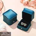 thumbnail image 6 of Iefil Earrings for Women, 925 Sterling Silver October Birthstone Sapphire Heart Stud Earrings for Women, 6 of 7